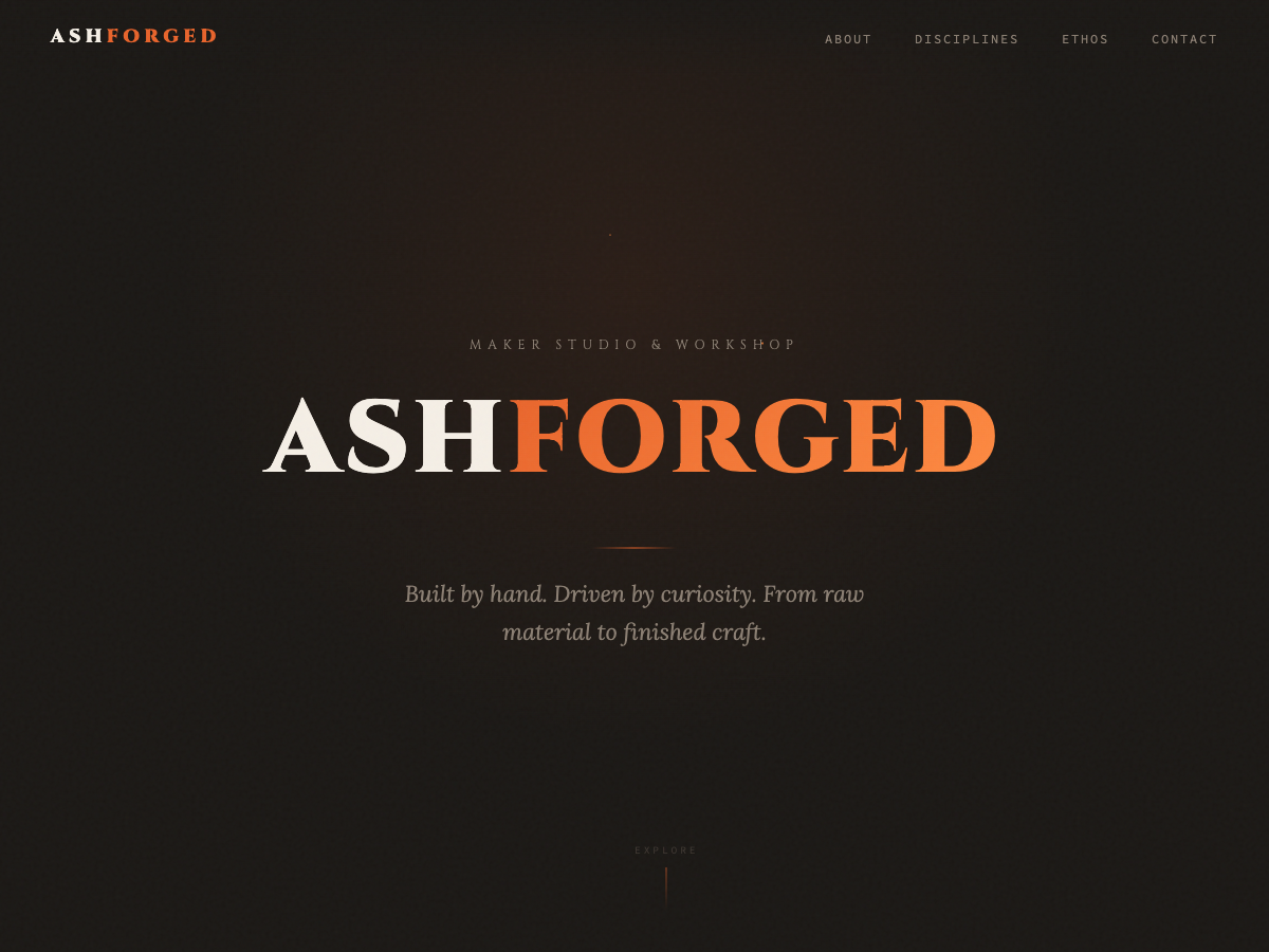 AshForged — maker studio and workshop